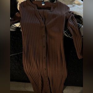 brown bodycon sweater dress